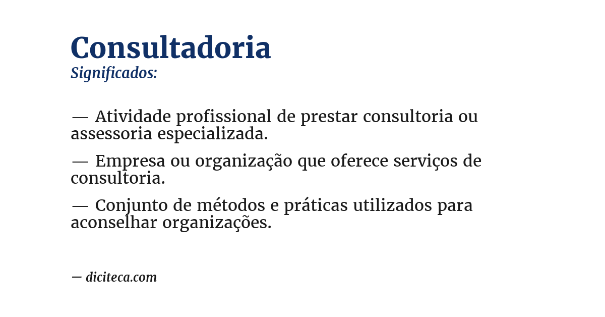 Significado de consultadoria