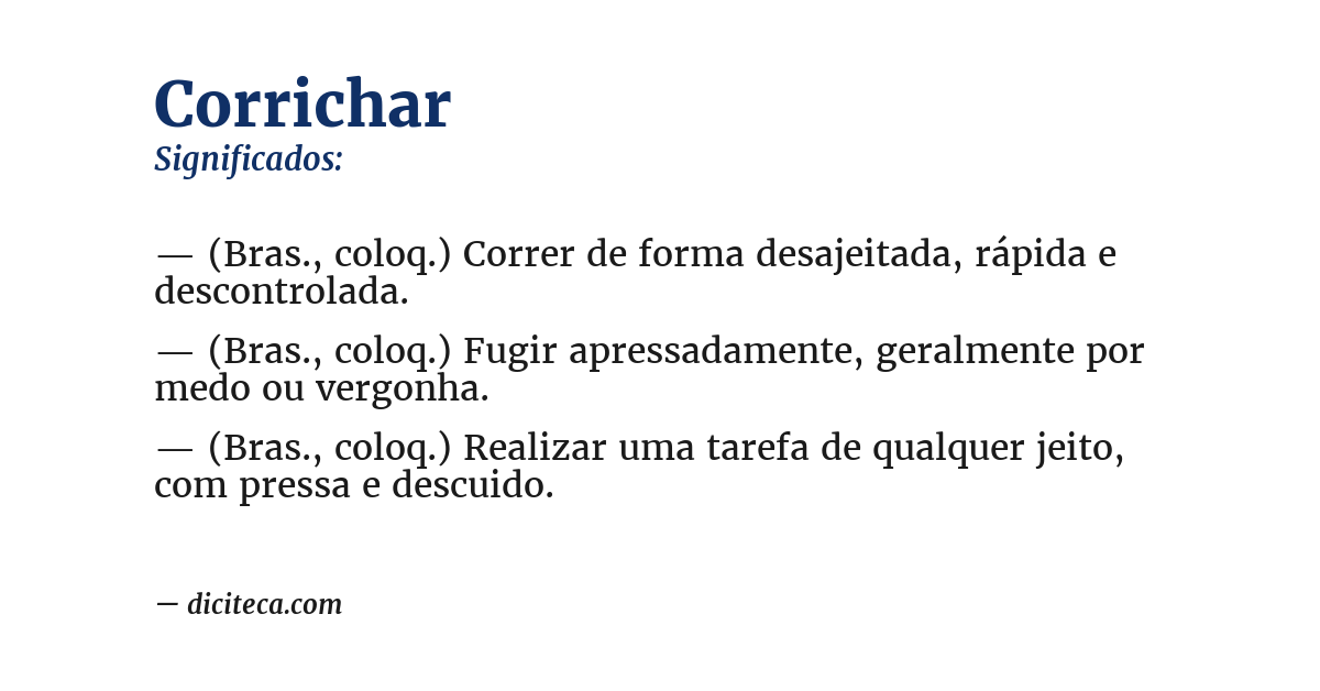 Significado de corrichar