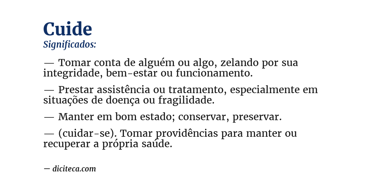 Significado de cuide