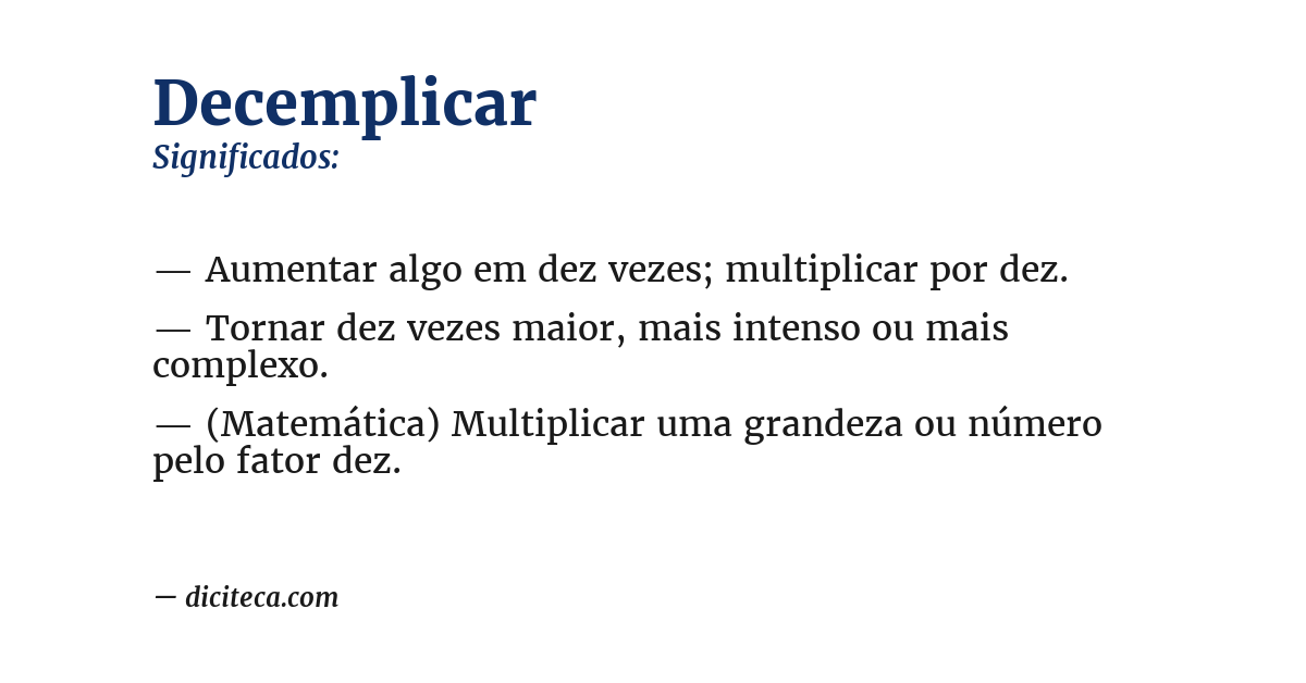 Significado de decemplicar