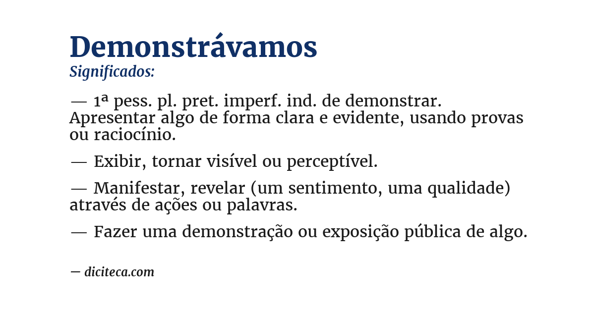 Significado de demonstrávamos