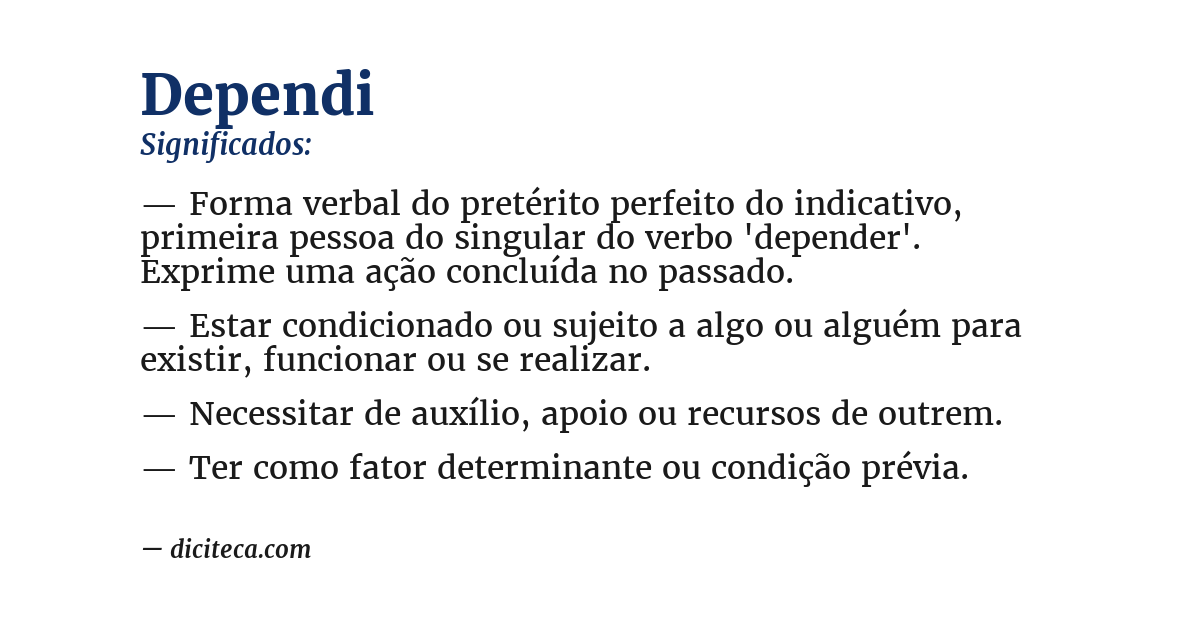Significado de dependi