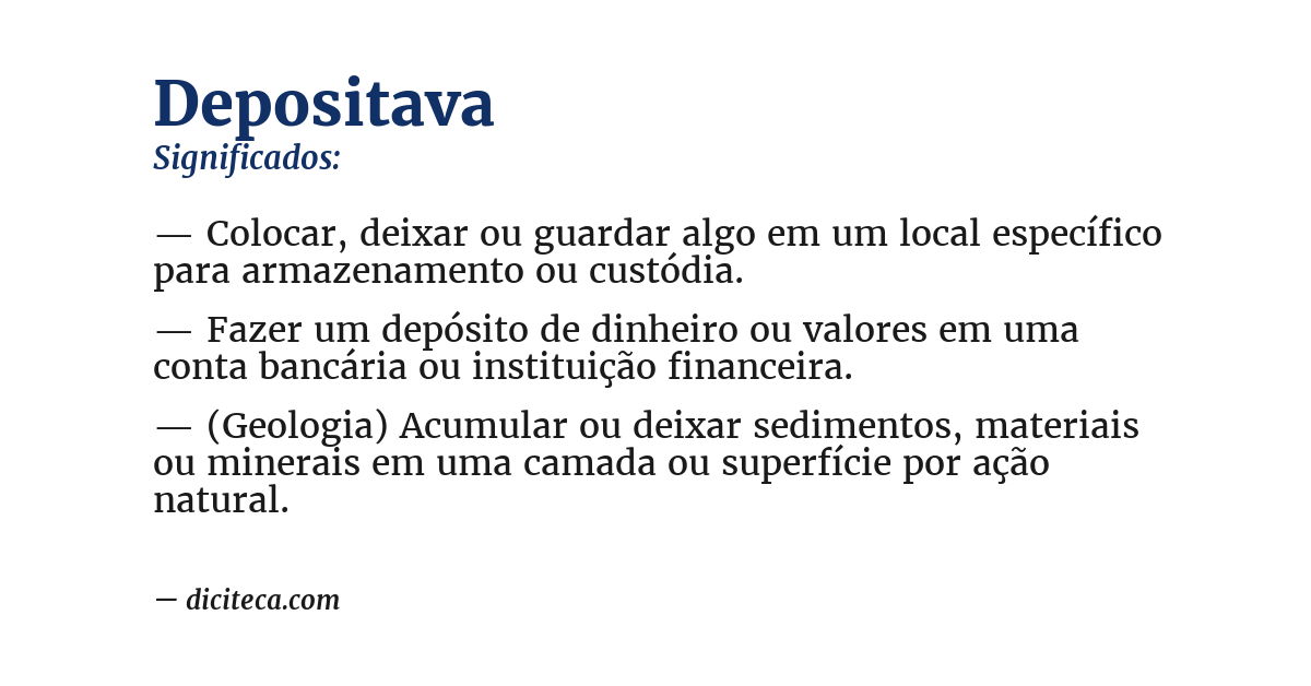Significado de depositava