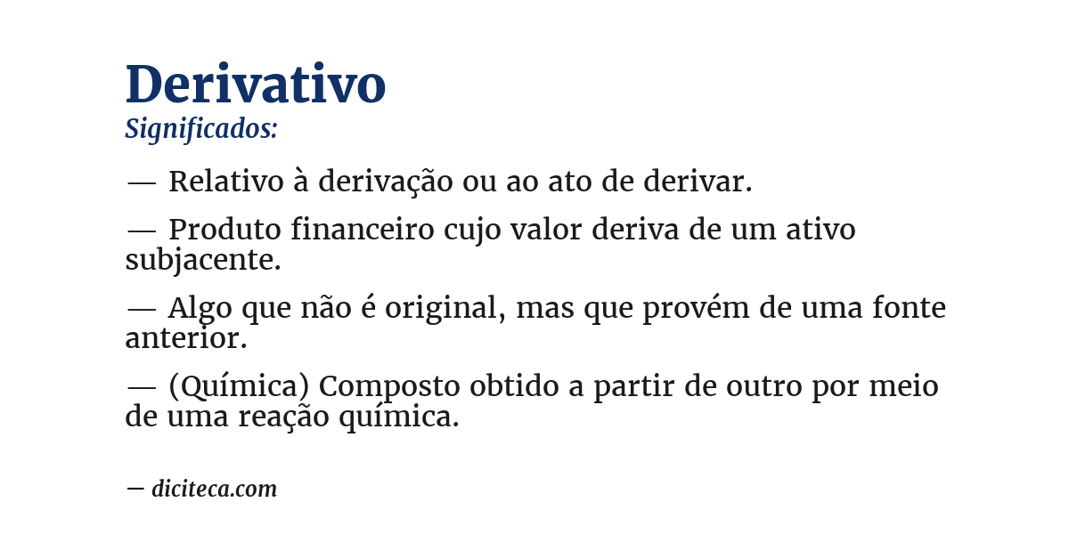 Significado de derivativo