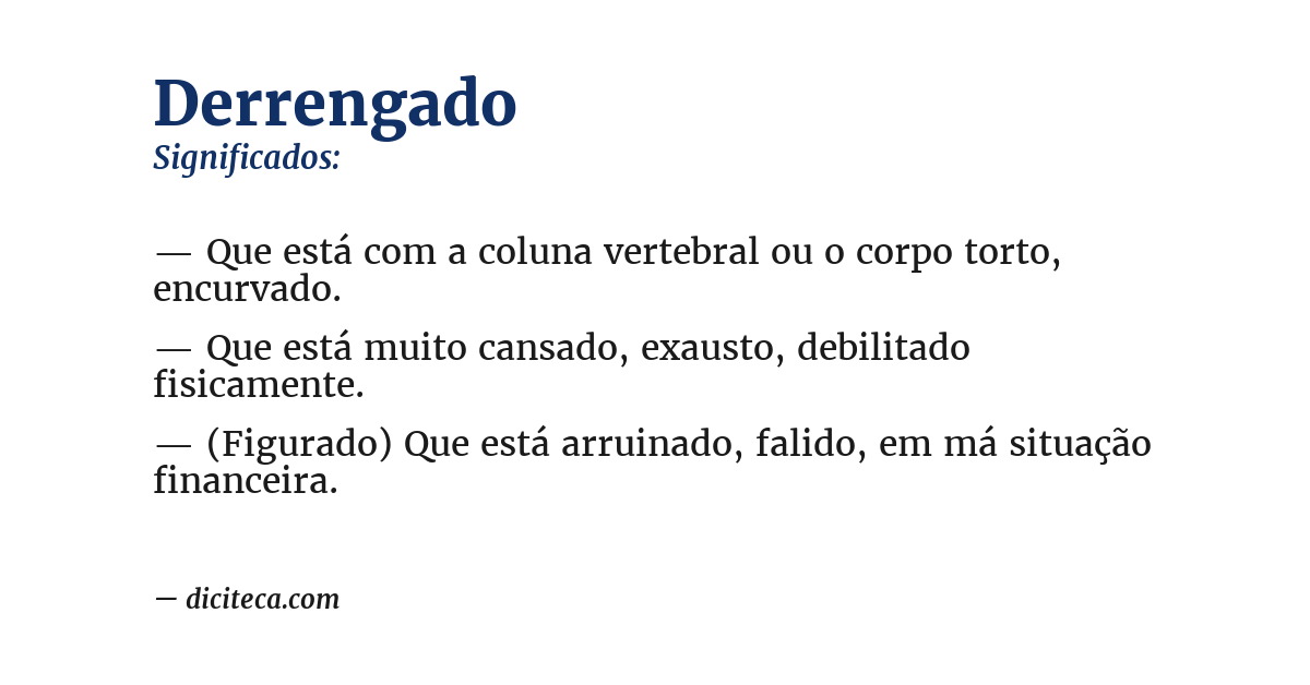 Significado de derrengado