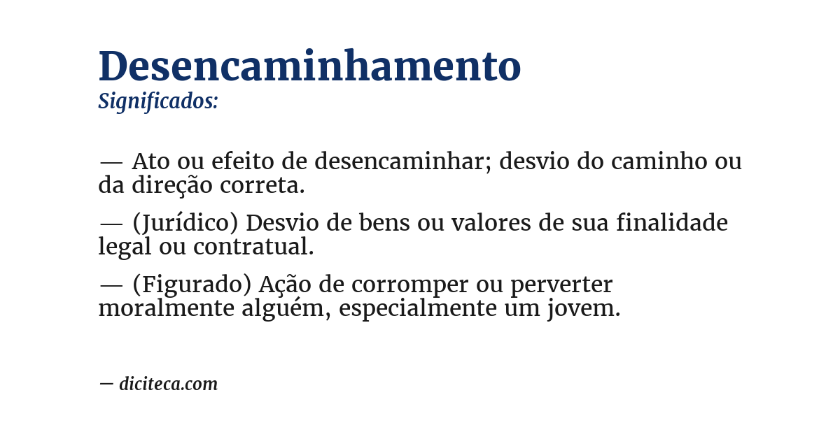 Significado de desencaminhamento