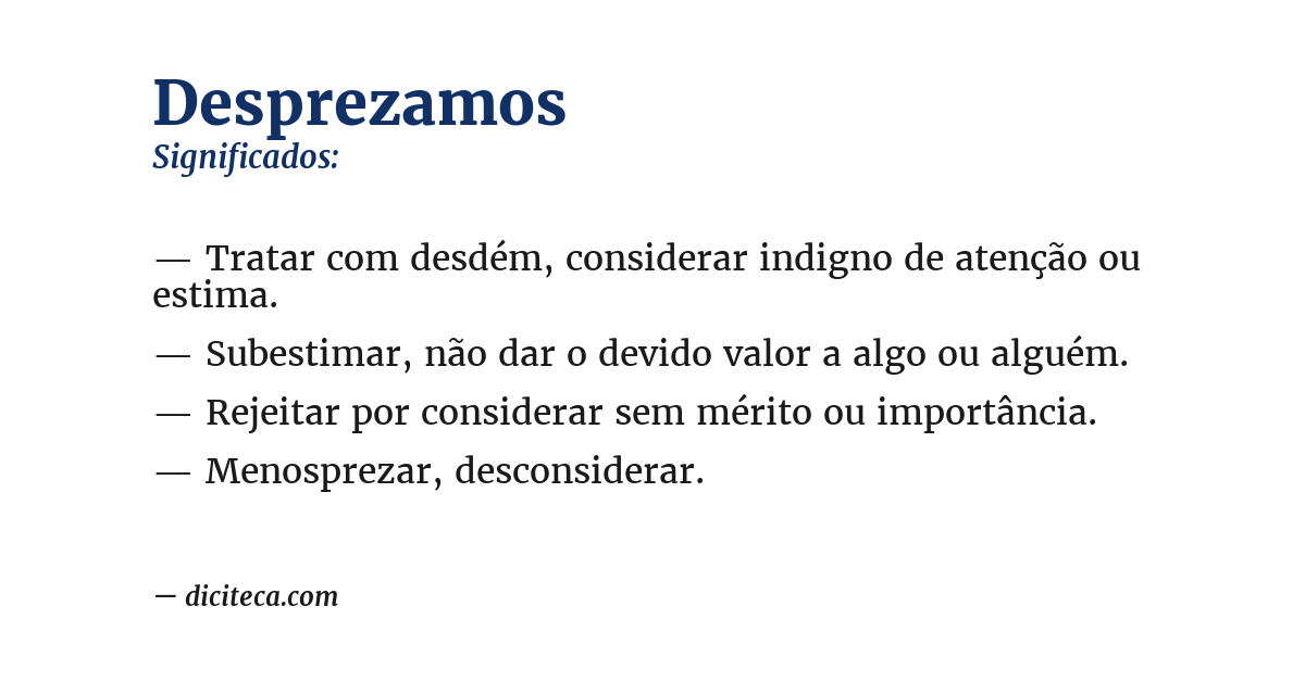 Significado de desprezamos