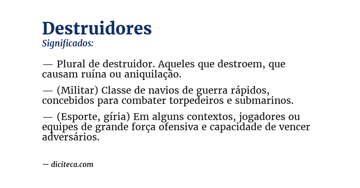 Significado de destruidores