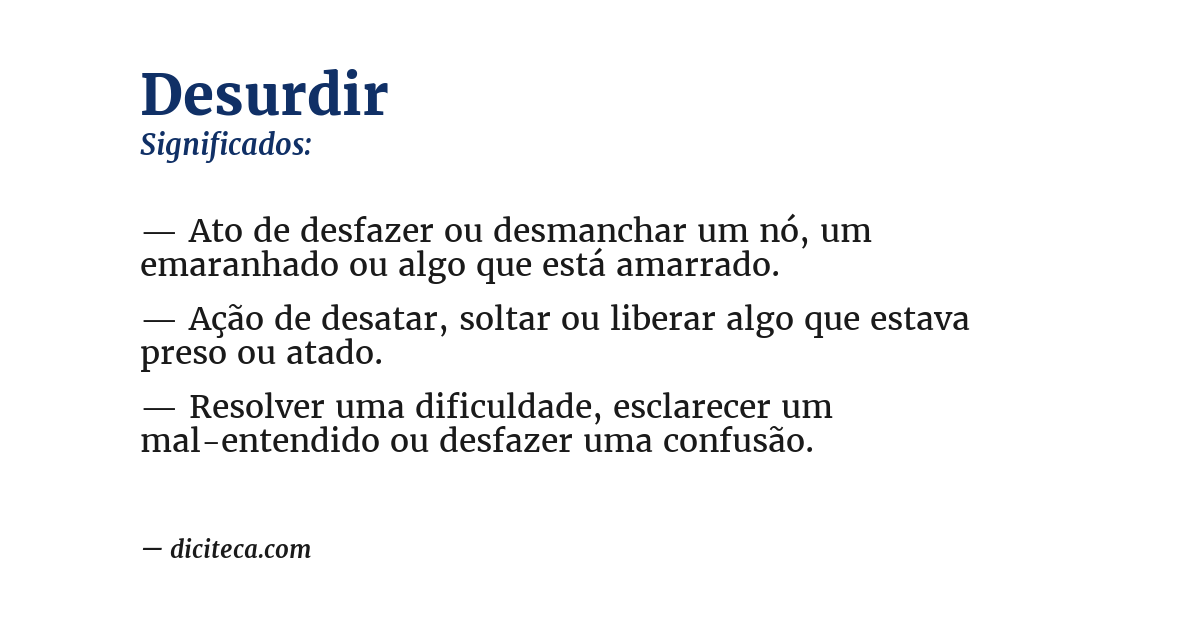 Significado de desurdir