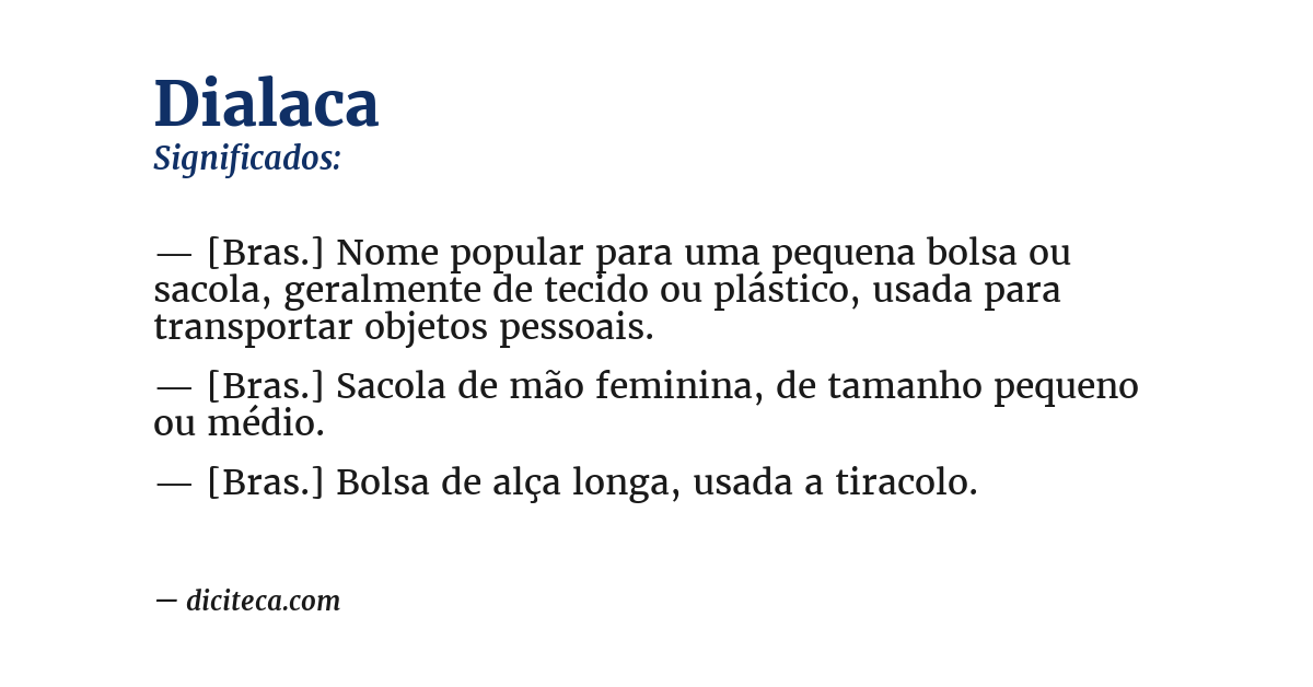 Significado de dialaca