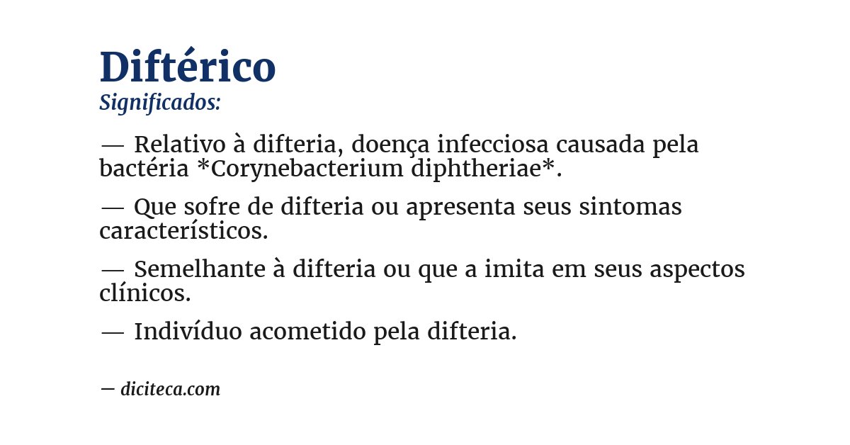 Significado de diftérico