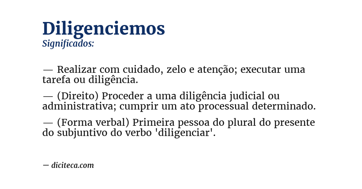 Significado de diligenciemos
