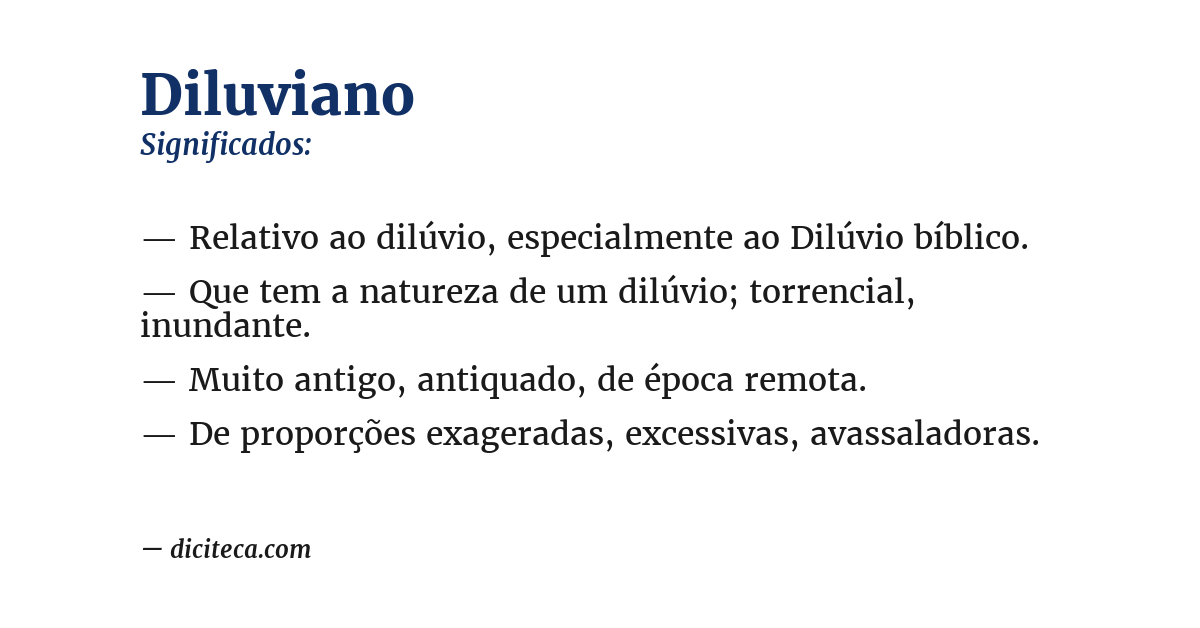 Significado de diluviano