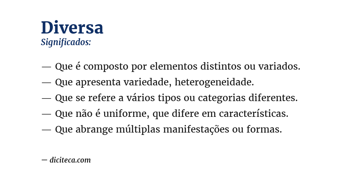 Significado de diversa