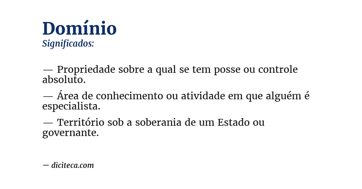 Significado de domínio