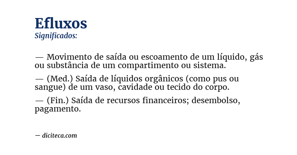 Significado de efluxos