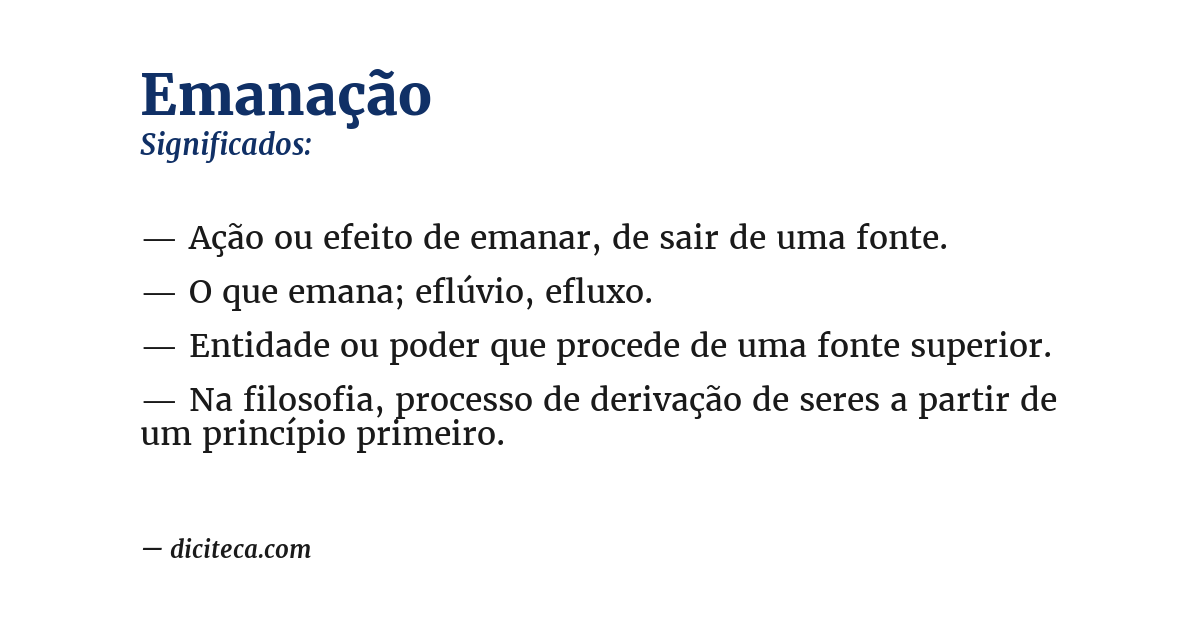 Significado de emanação