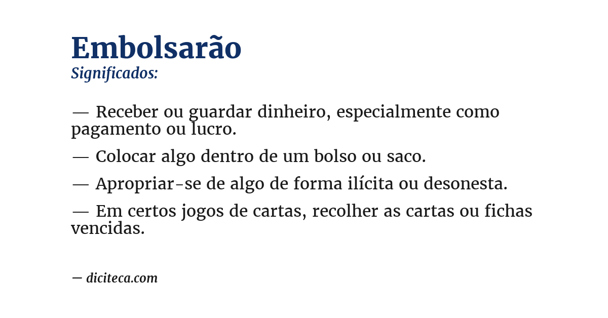 Significado de embolsarão