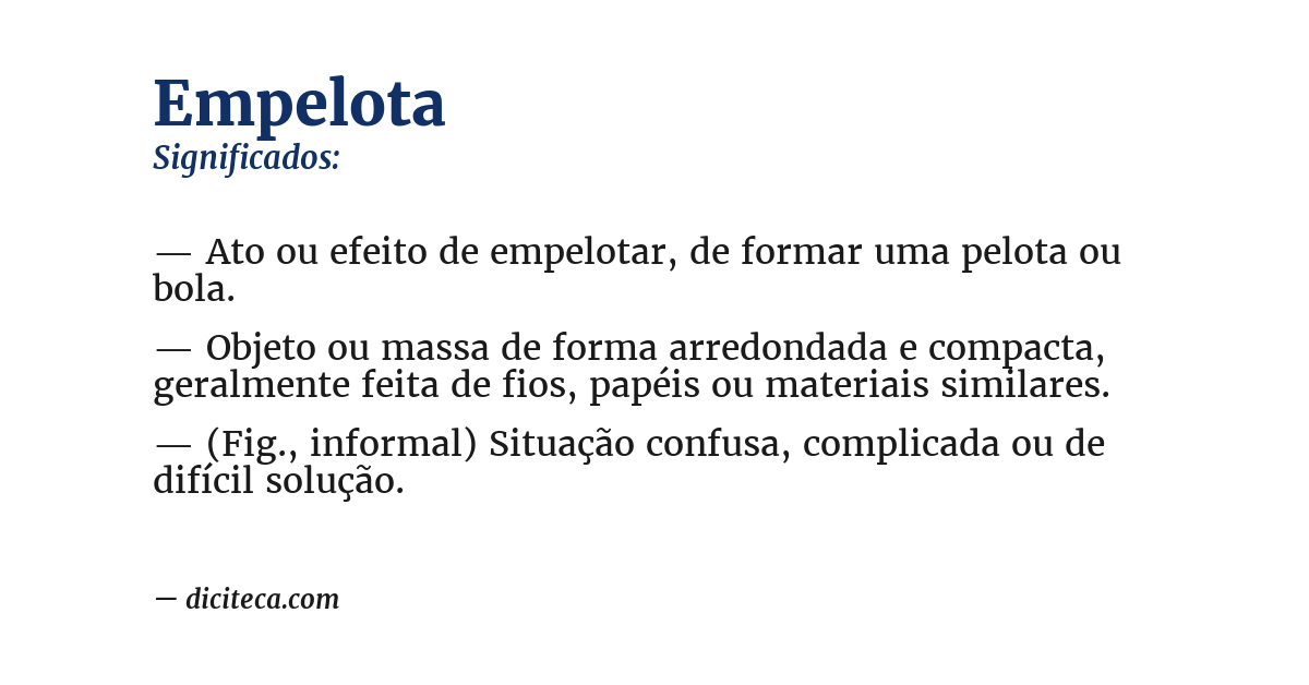 Significado de empelota