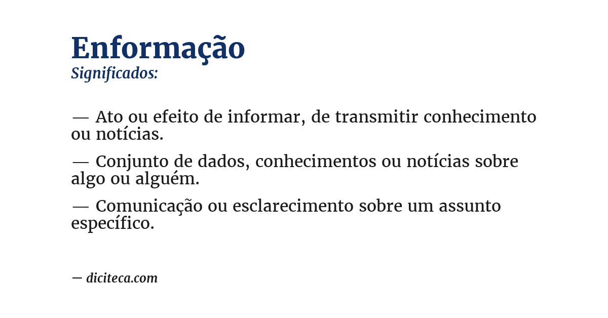 Significado de enformação