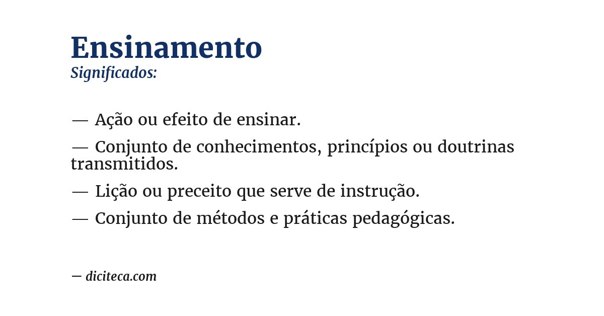Significado de ensinamento