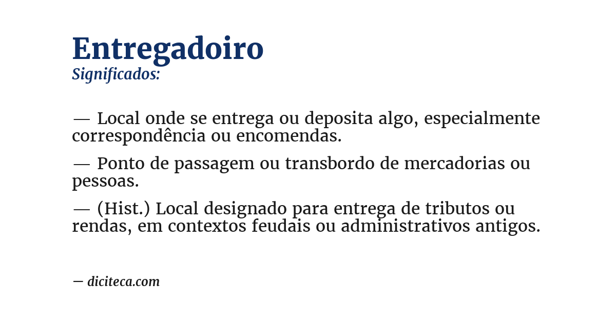 Significado de entregadoiro