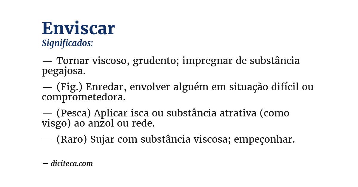 Significado de enviscar