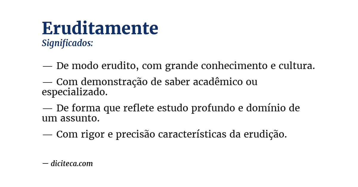 Significado de eruditamente