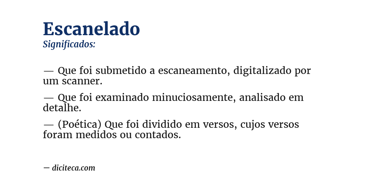 Significado de escanelado