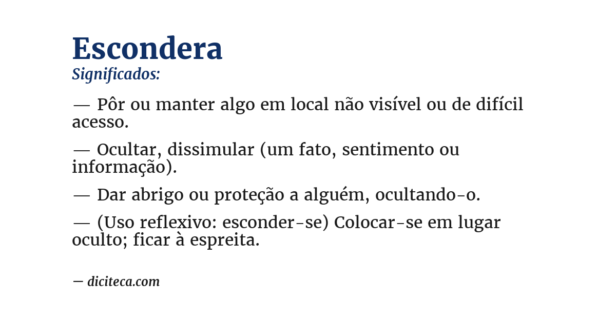 Significado de escondera