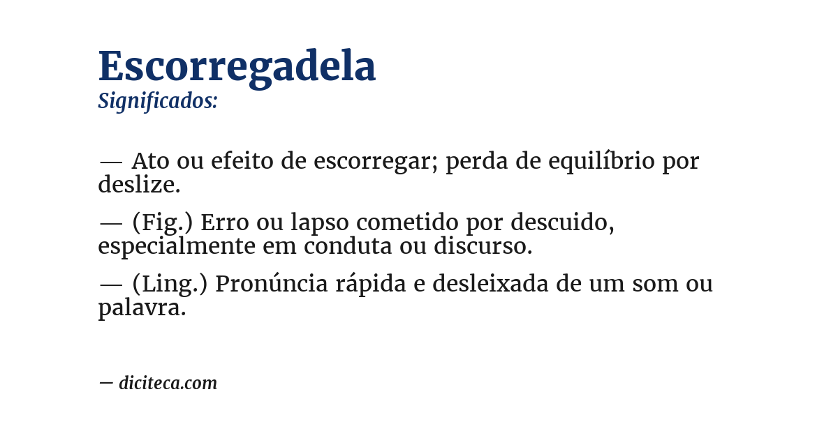 Significado de escorregadela