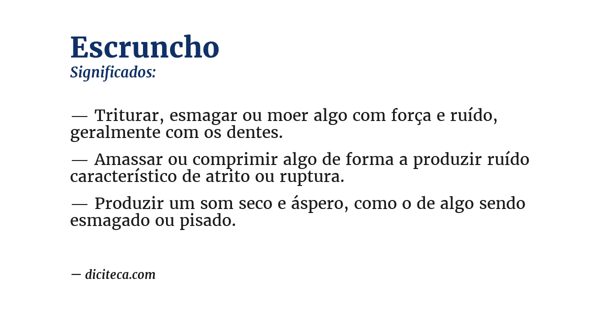 Significado de escruncho