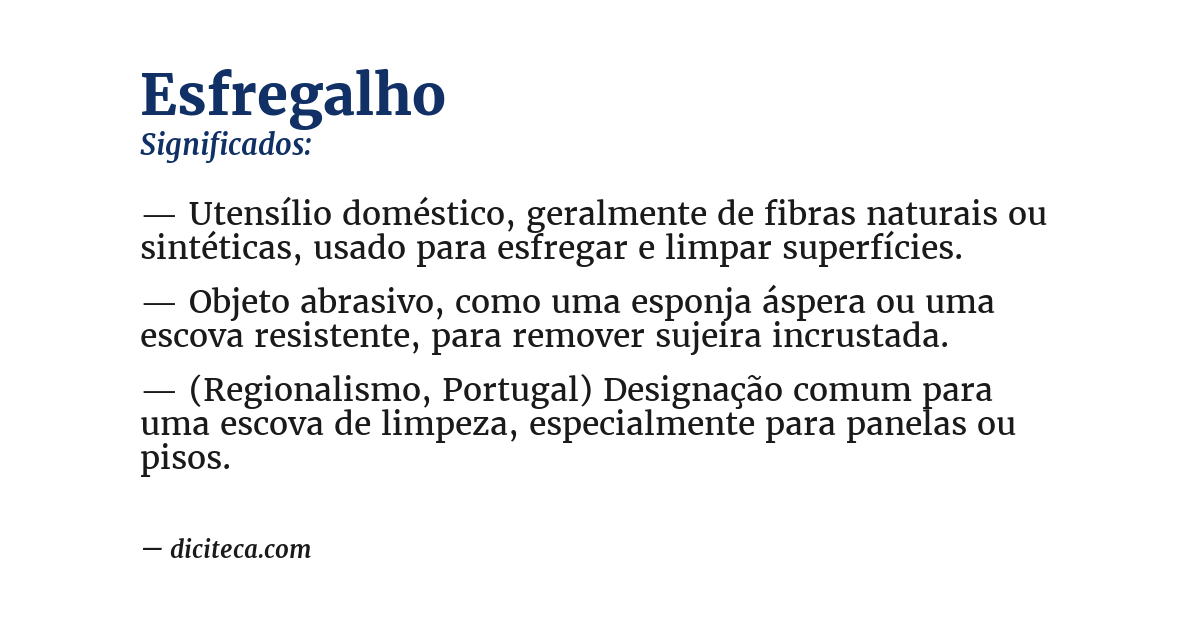 Significado de esfregalho