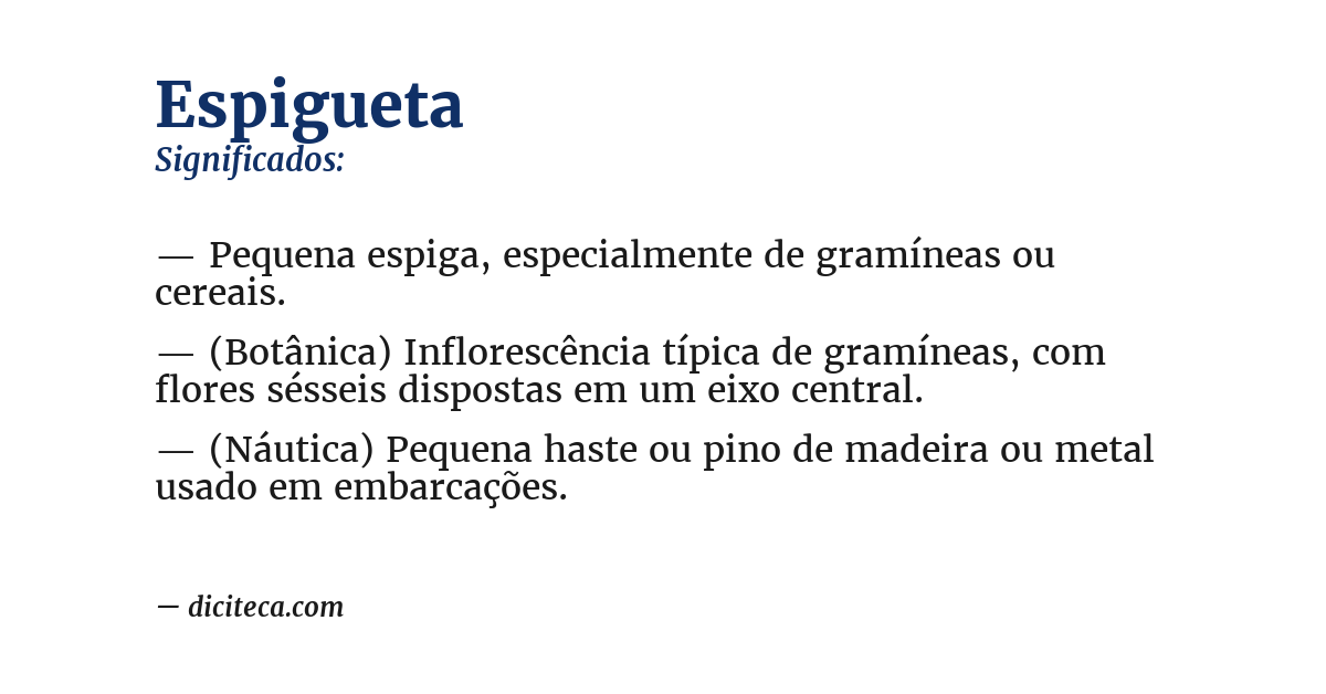 Significado de espigueta