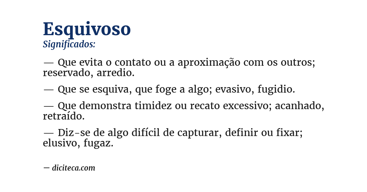 Significado de esquivoso