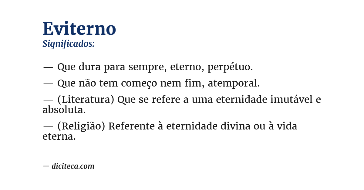 Significado de eviterno