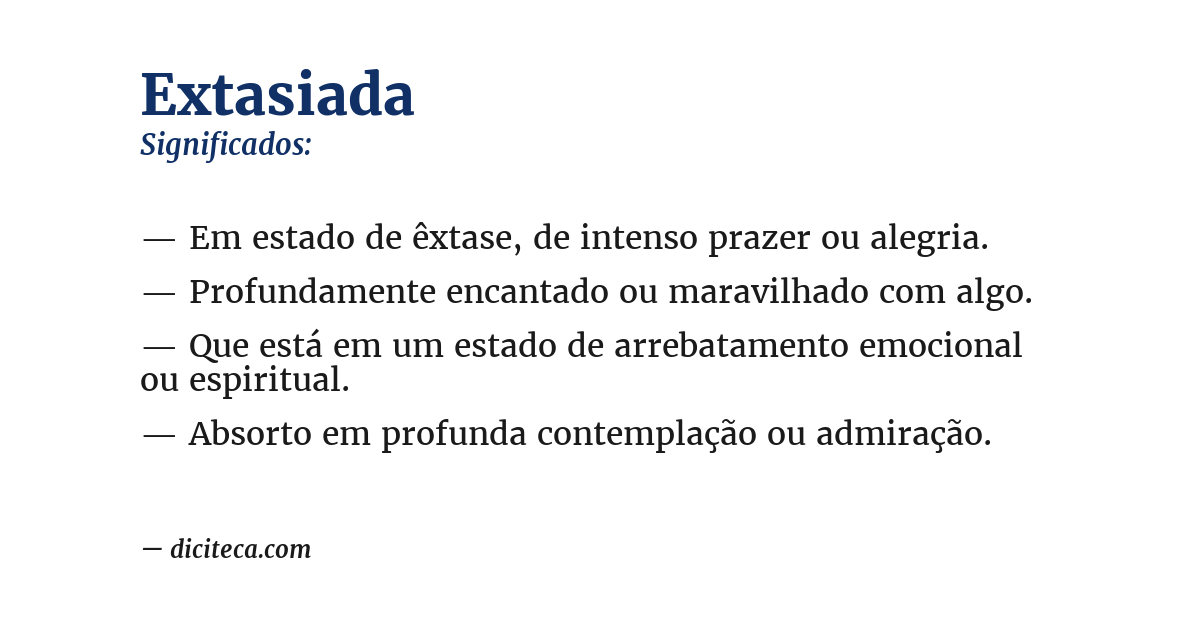 Significado de extasiada