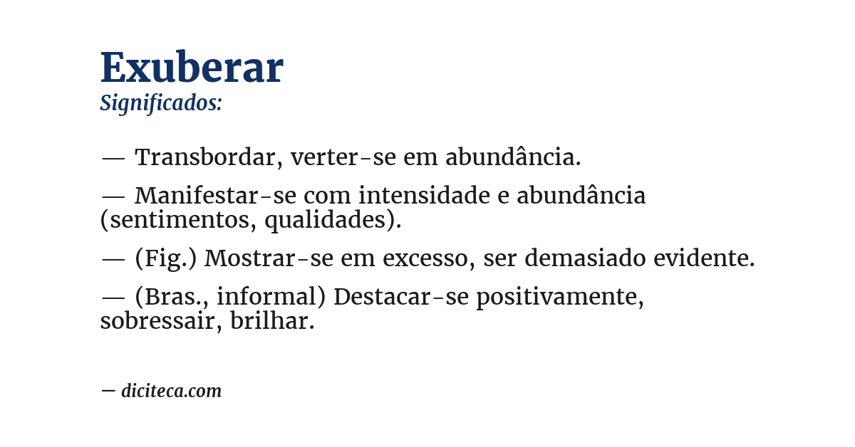 Significado de exuberar