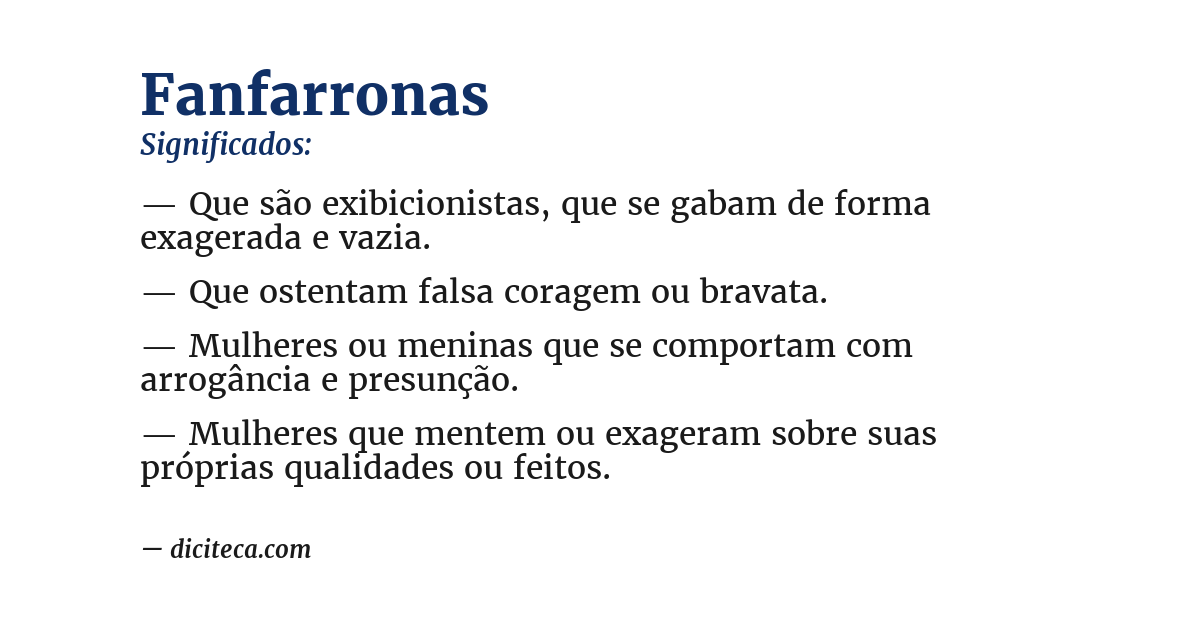 Significado de fanfarronas