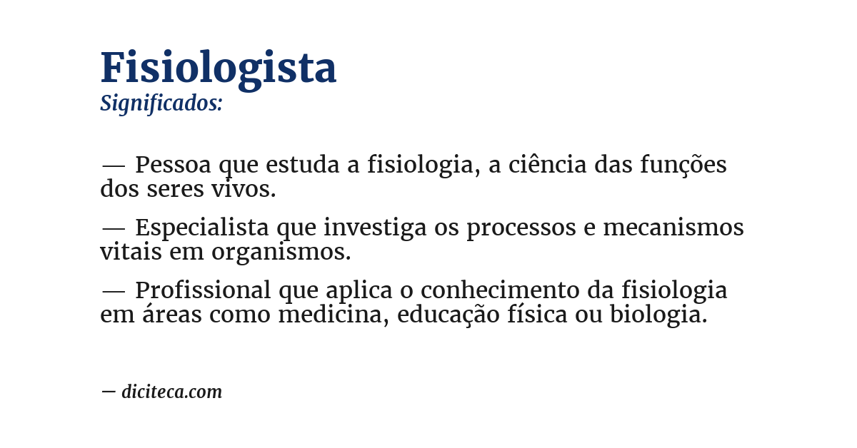 Significado de fisiologista