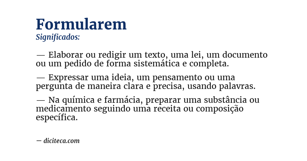 Significado de formularem