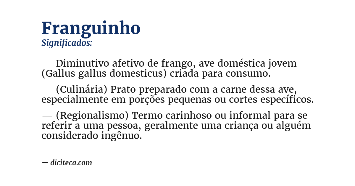 Significado de franguinho
