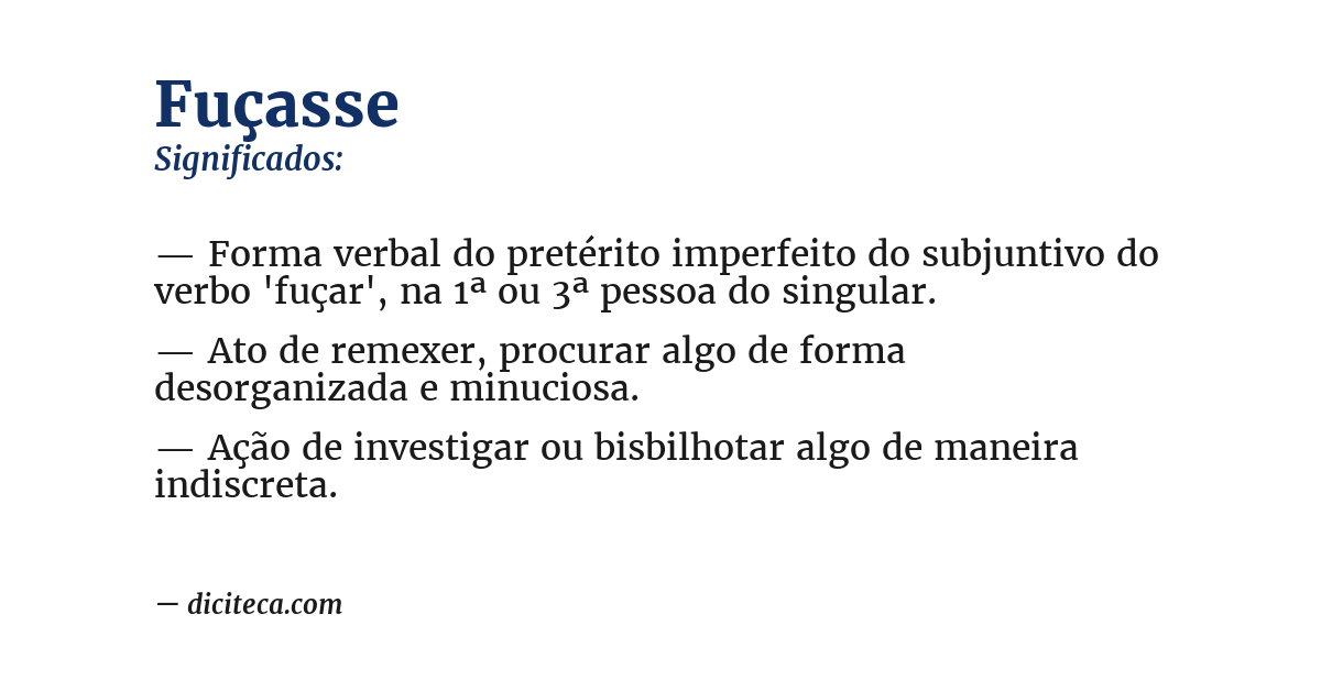 Significado de fuçasse