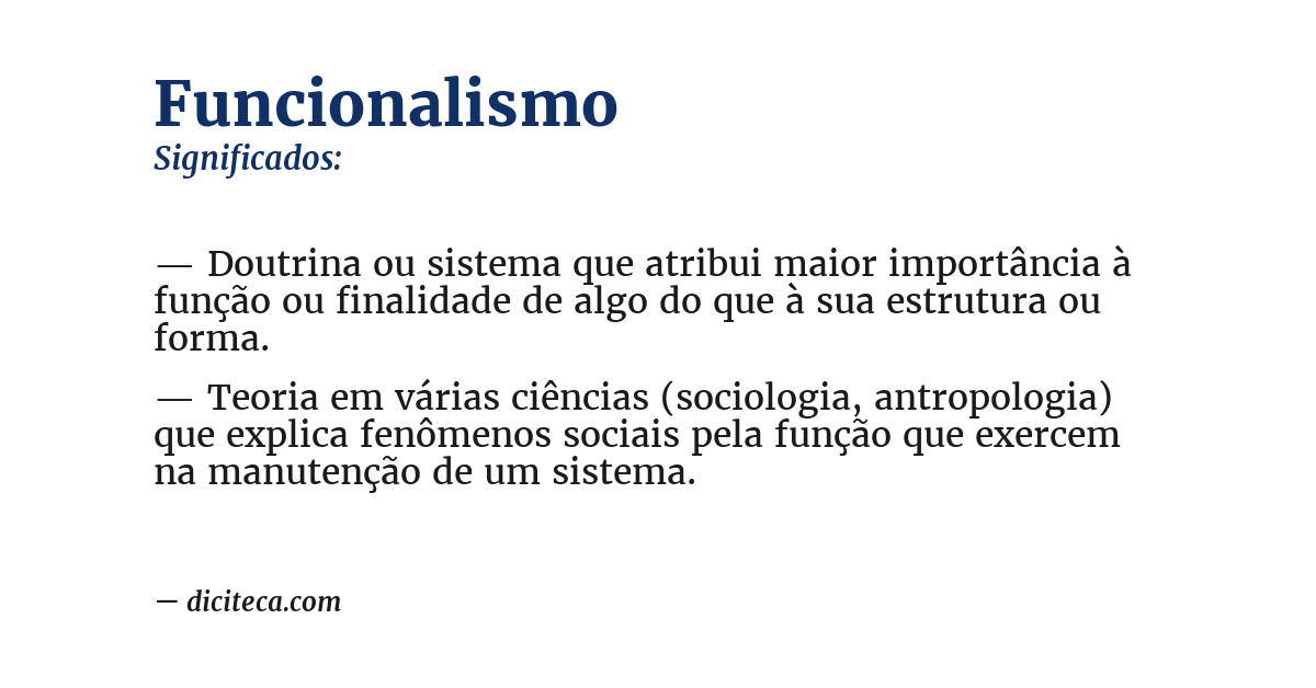 Significado de funcionalismo