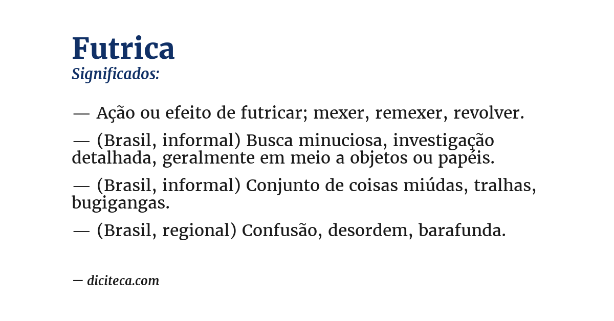 Significado de futrica