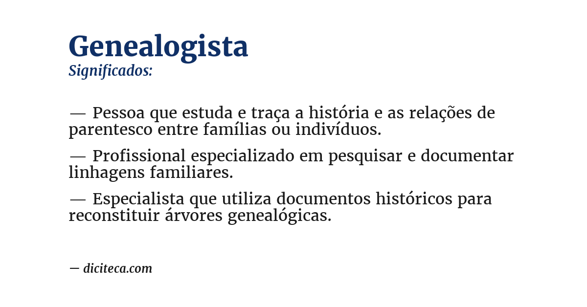 Significado de genealogista
