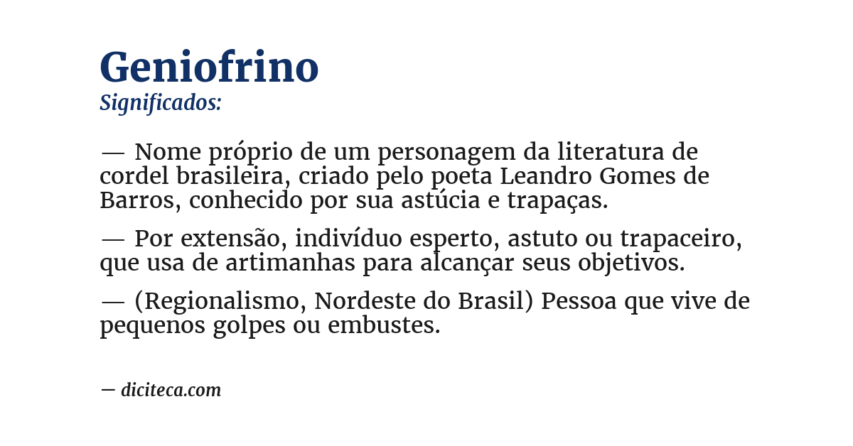 Significado de geniofrino