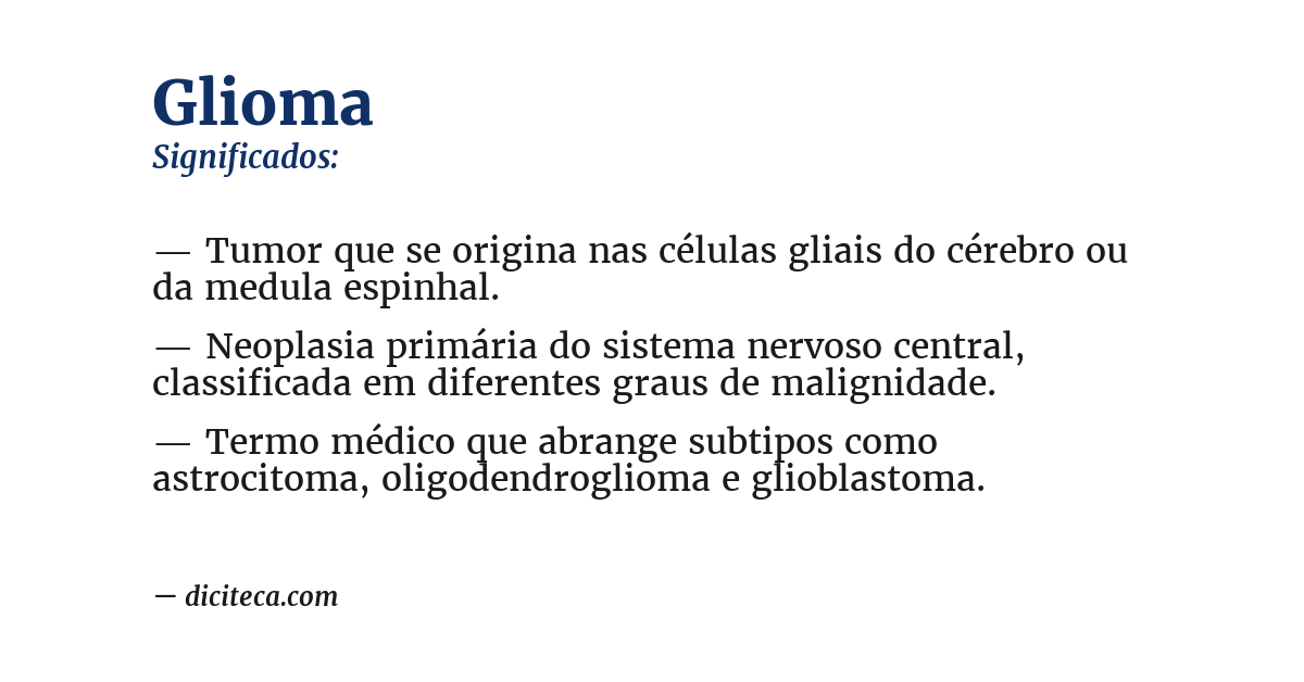 Significado de glioma