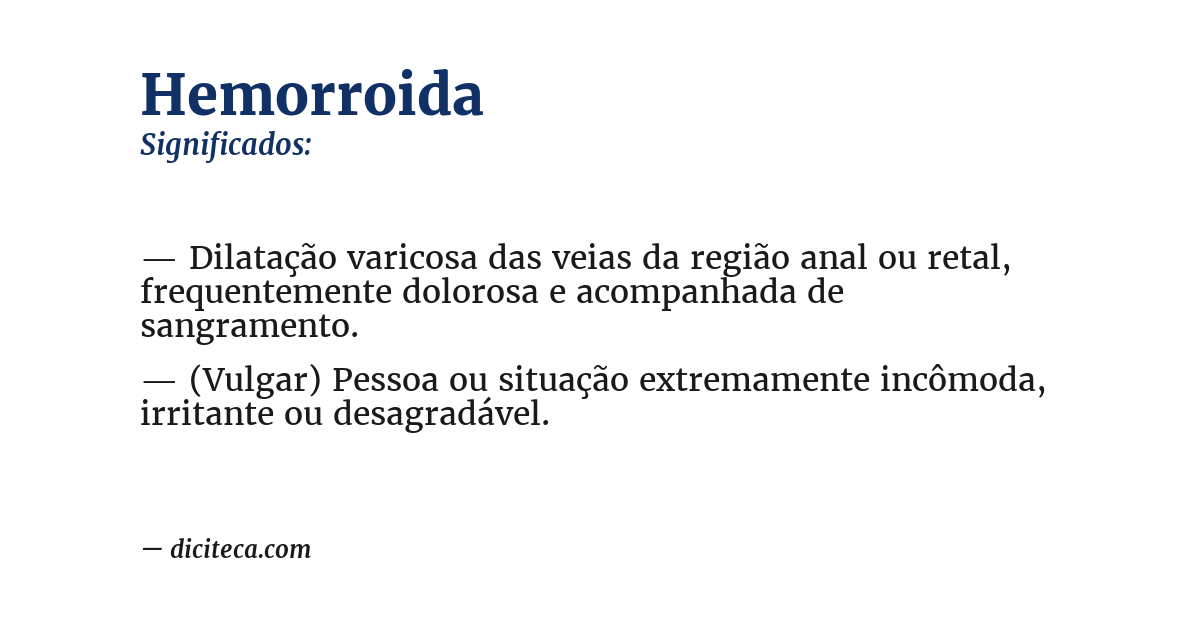 Significado de hemorroida
