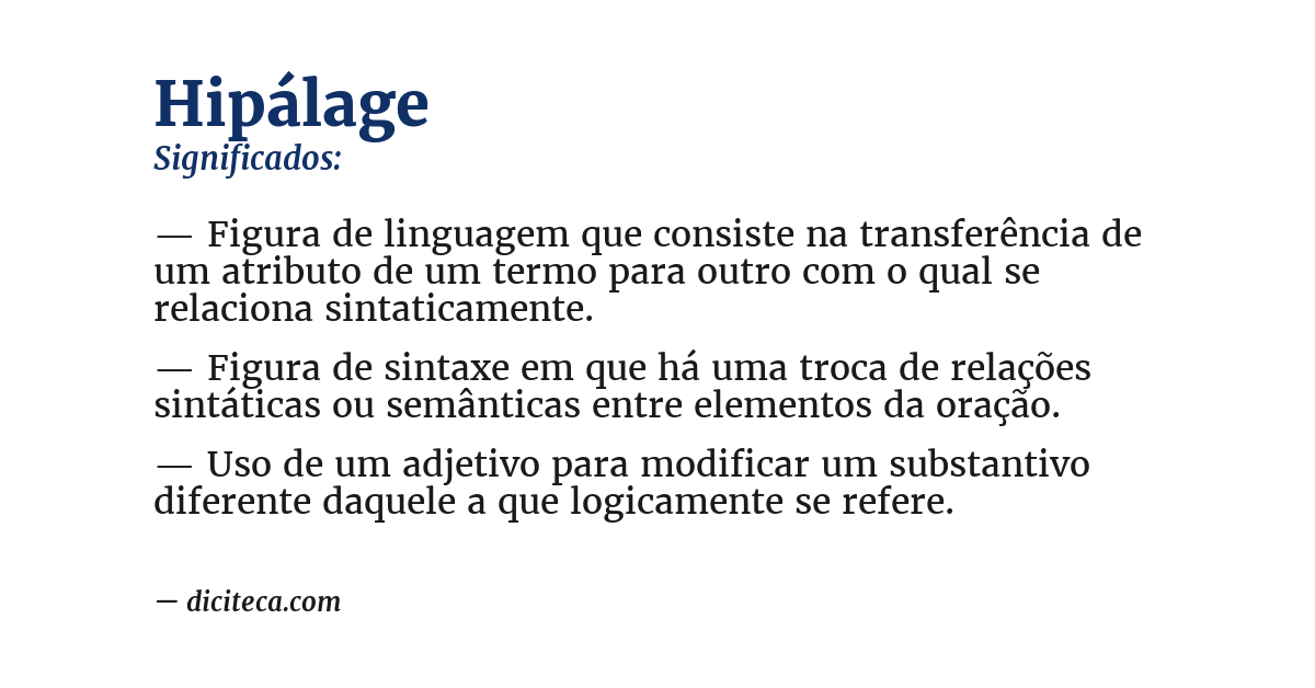 Significado de hipálage